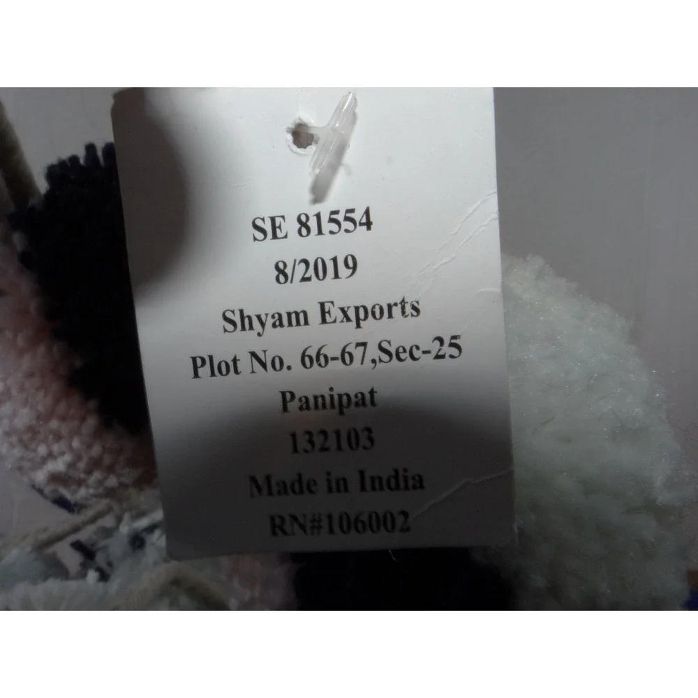 Shyam Exports Navy Pink White Yarn Pom Pom Garland 75 Inch Boho Decor 054791